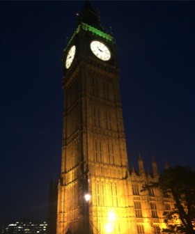 Big Ben illuminated from the bottom at night