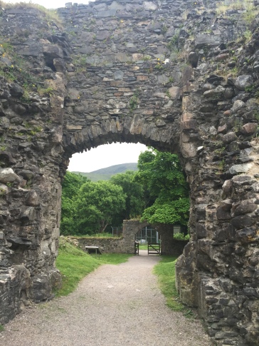 An archway leading out of the courtyard of Inverlochy Castle