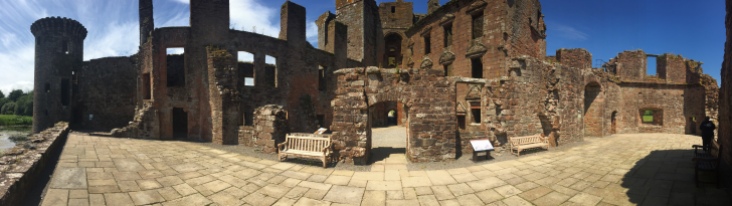 The ruined interior of Caerlaverock Castle